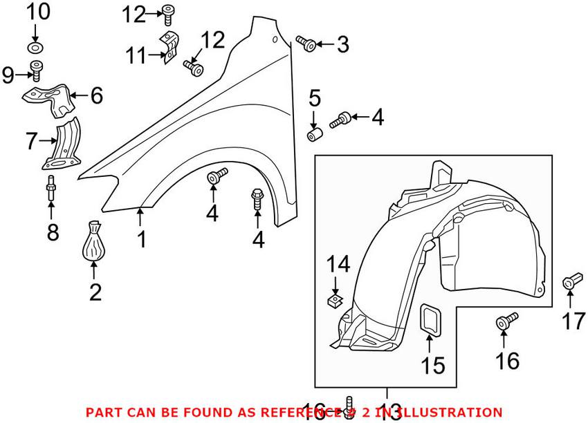 VW Fender Hardware Kit 5NA898625