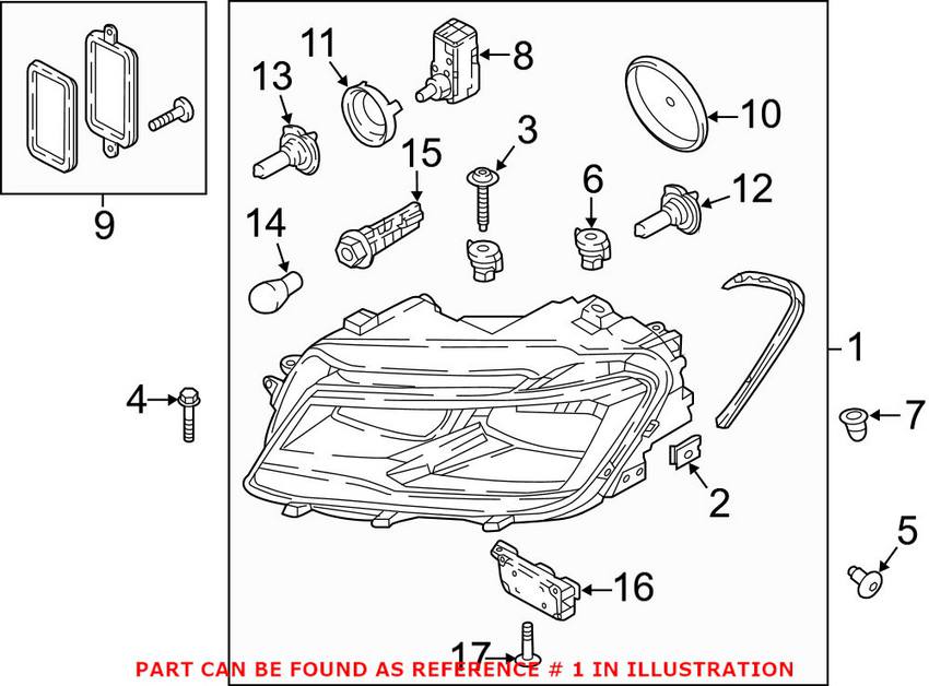 VW Headlight Assembly - Front Driver Side 5NL941005