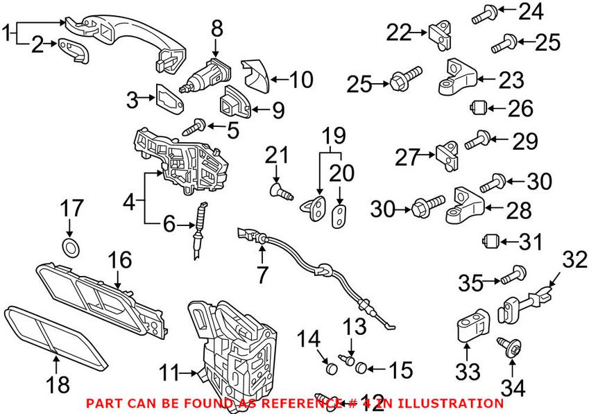 VW Exterior Door Handle Base - Front Driver Side