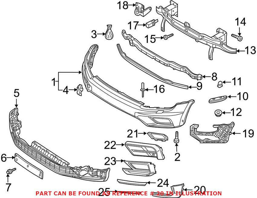 VW Fog Light Trim - Front Passenger Side