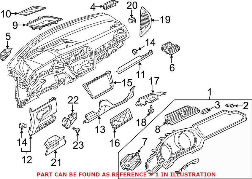 VW Instrument Cluster Bezel 5NN857189HZG