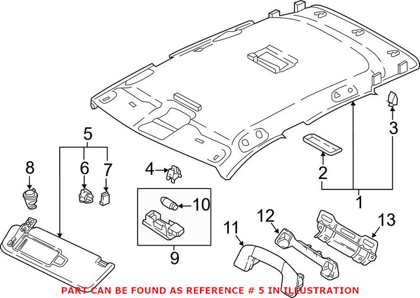 Volkswagen Sun Visor - Driver Side 5NN857551LSX4