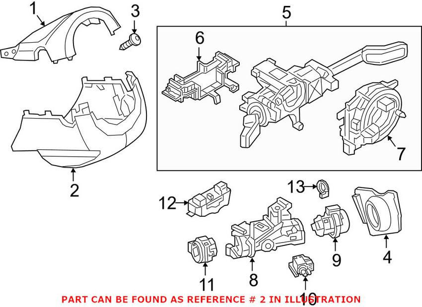 VW Steering Column Cover - Lower 5NN858559C82V