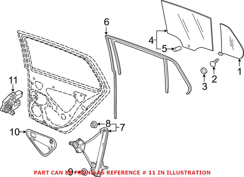 VW Power Window Motor - Rear 5Q4959811D