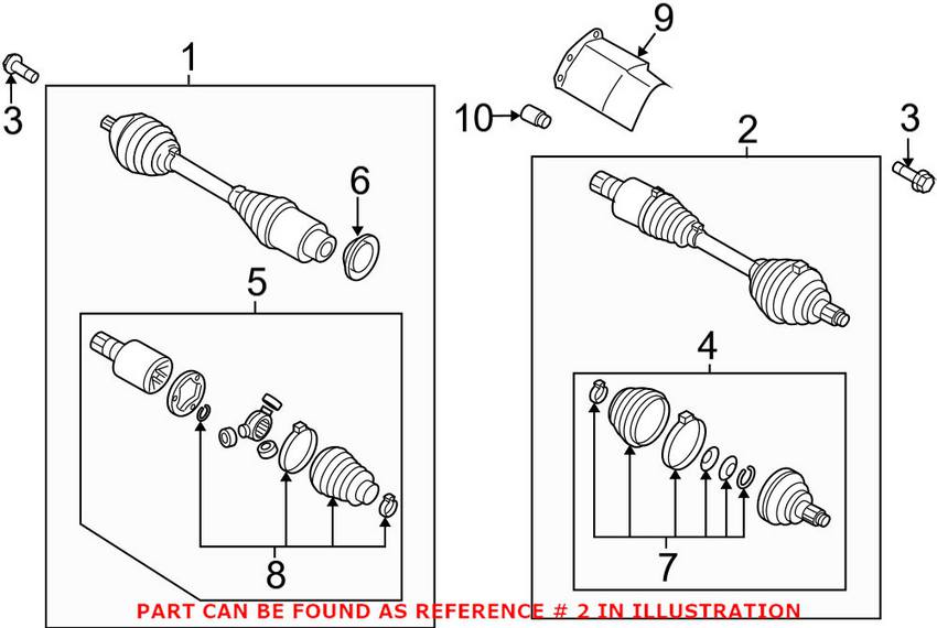 VW CV Axle Assembly - Front Driver Side 5QN407271A