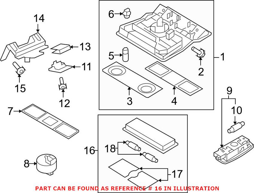 VW Dome Light - Rear 6Q0947291B82V