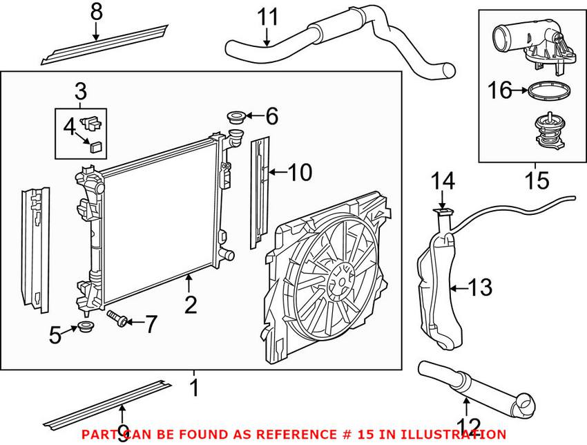 VW Engine Coolant Thermostat (w/ Housing) 7B0121111B