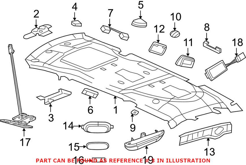 VW Sun Visor - Driver Side 7B0857551ADW1