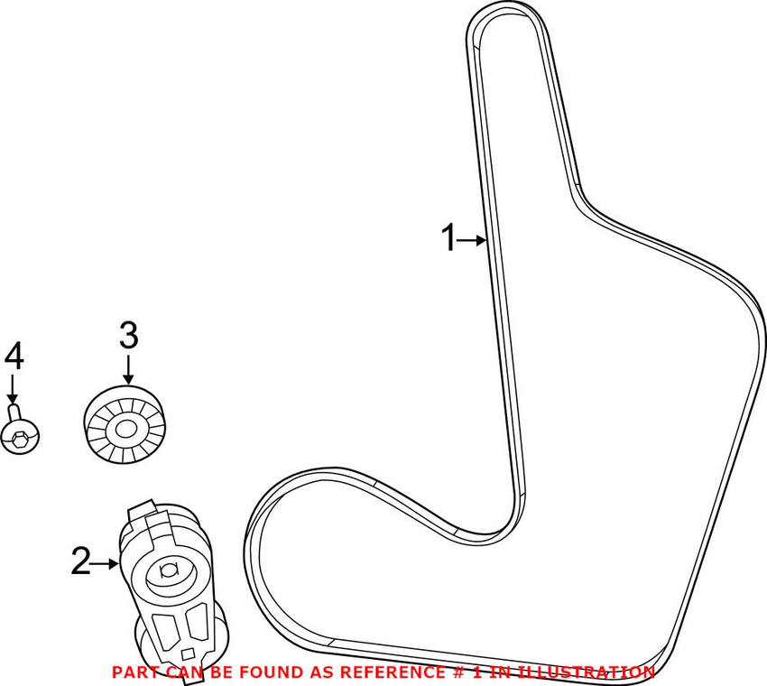 VW Accessory Drive Belt (6K 1956) 7B0903137B