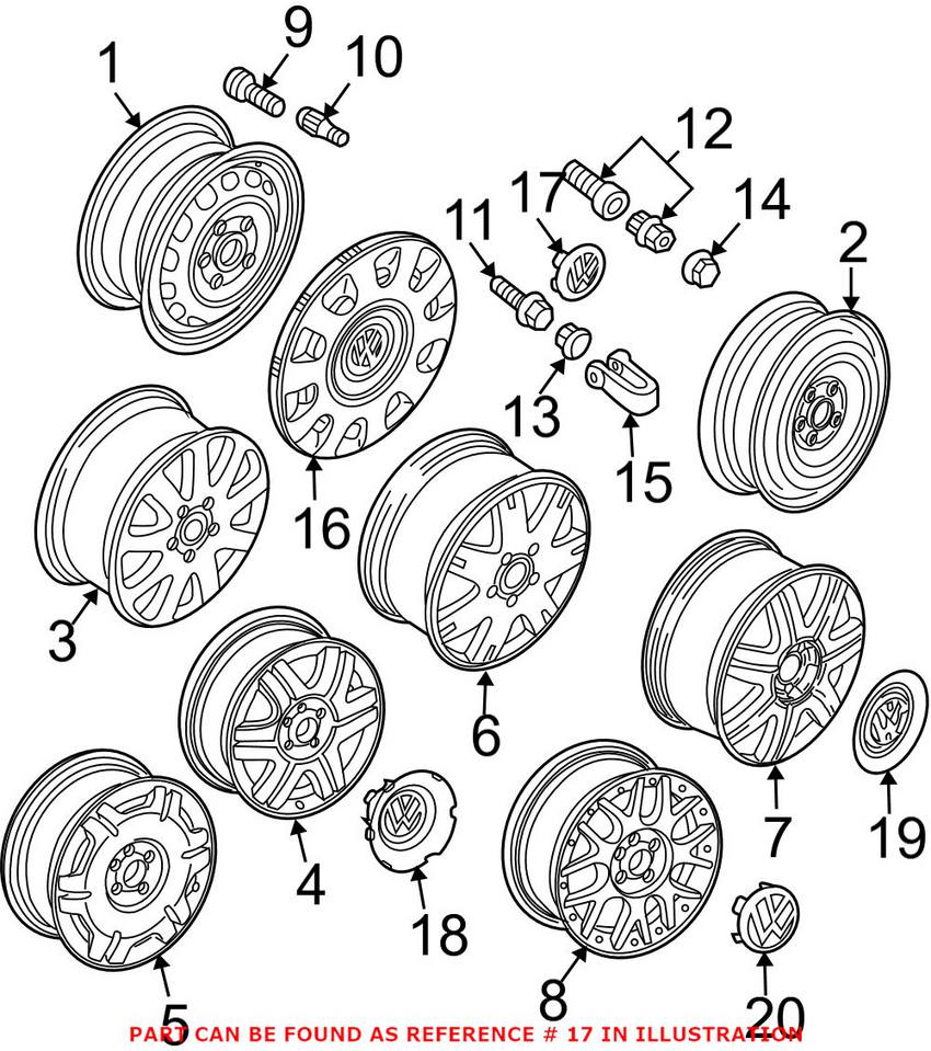 VW Wheel Center Cap 7D0601165BXF