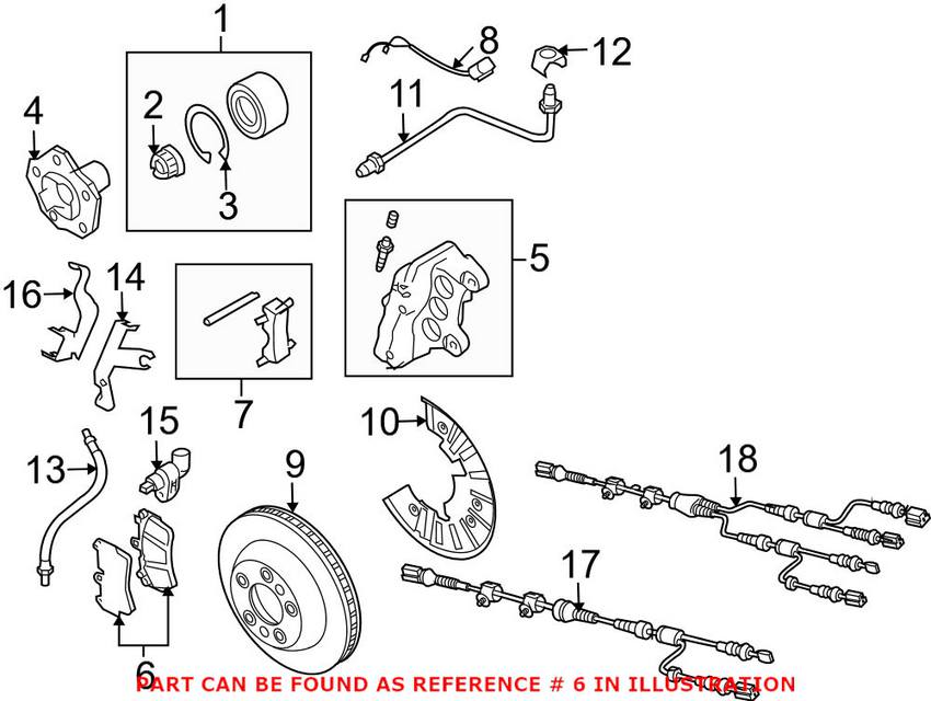 VW Disc Brake Pad Set - Front (330mm) 7L0698151S