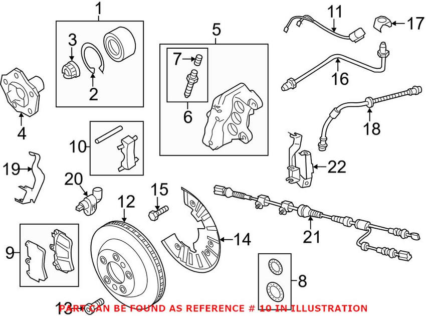 VW Disc Brake Pad Hardware Kit - Front 7L6698269B