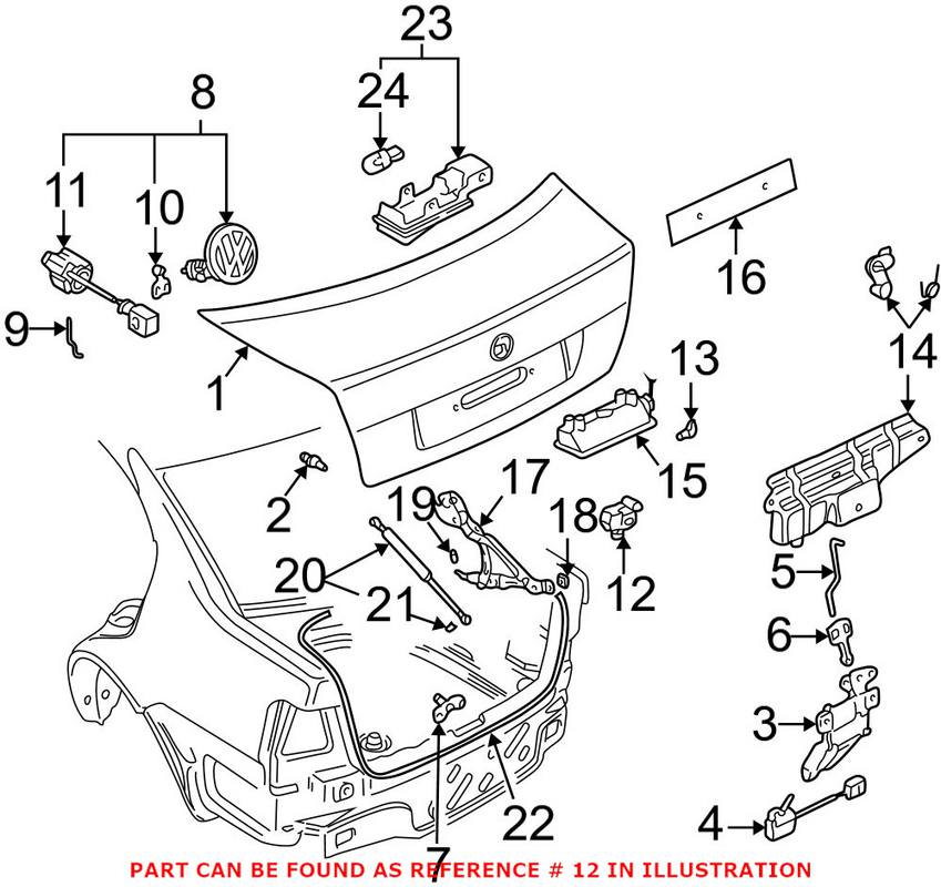 VW Trunk Lock Actuator 7L6959781