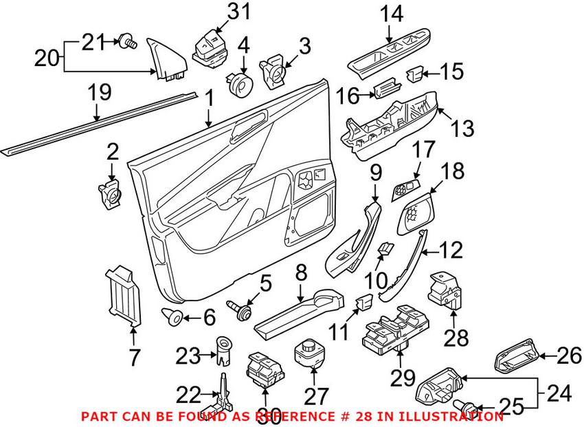 Volkswagen Door Window Switch 7L6959855BREH