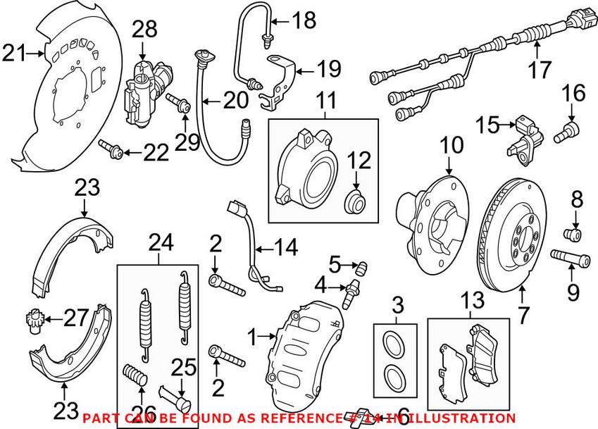 Porsche VW Disc Brake Pad Wear Sensor - Rear 7P0907637C