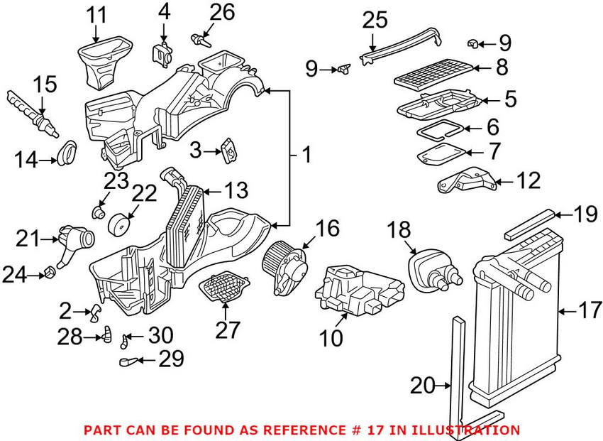 VW Heater Core 8D1819031C