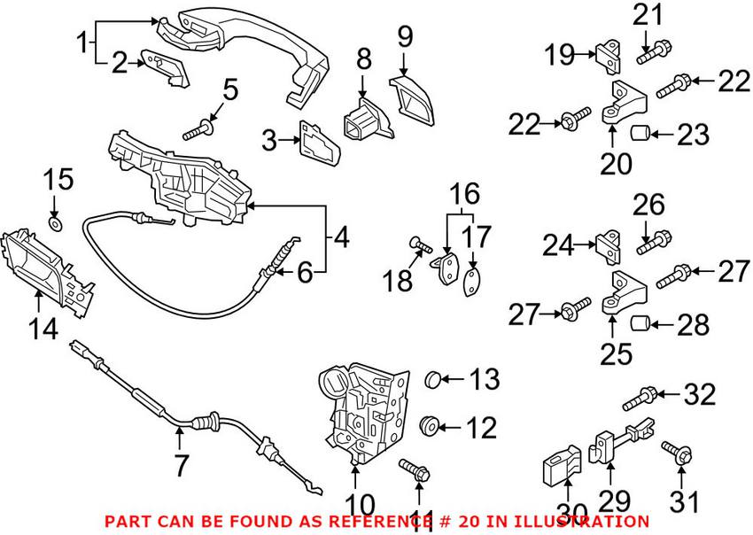 VW Door Hinge 8V5833403C