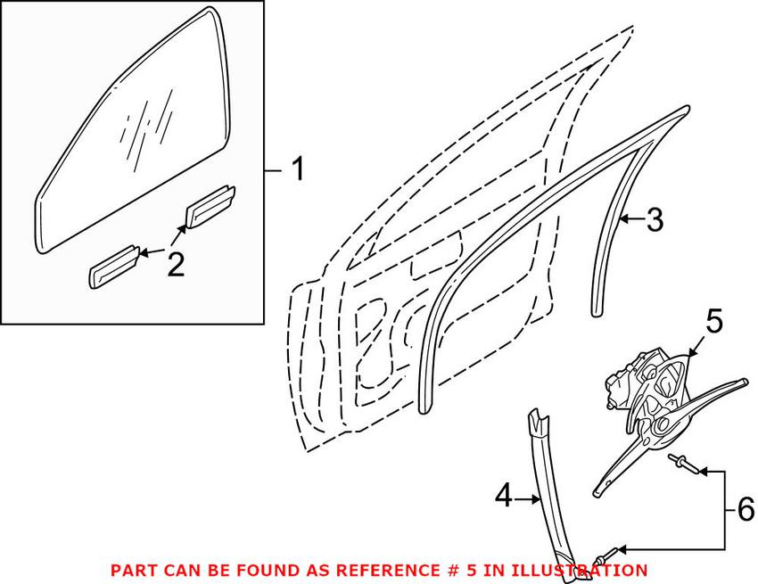 Volvo Window Regulator - Front Driver Side (w/ Motor) 30784578