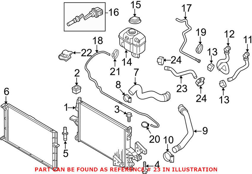 Volvo Expansion Tank Hose - Lower 30792244