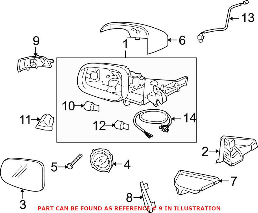 Volvo Side Mirror Turnsignal Lens - Driver Side 31111090