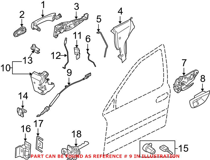 Volvo Latch Cable - Front and Rear 31253059