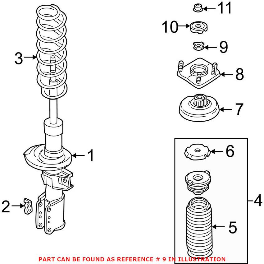 Volvo Strut Mount Bushing Retainer 31262068