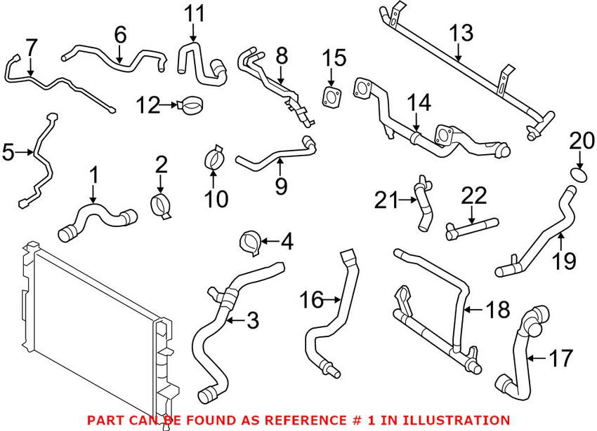 Volvo Engine Coolant Hose - Upper 31293622