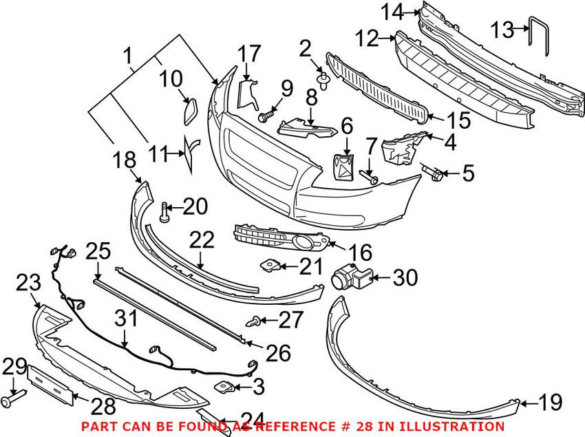 Volvo License Plate Retainer - Front 31391625