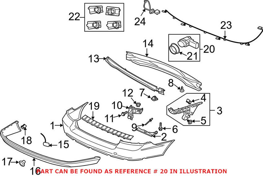 Volvo Park Assist Sensor - Rear 31445162