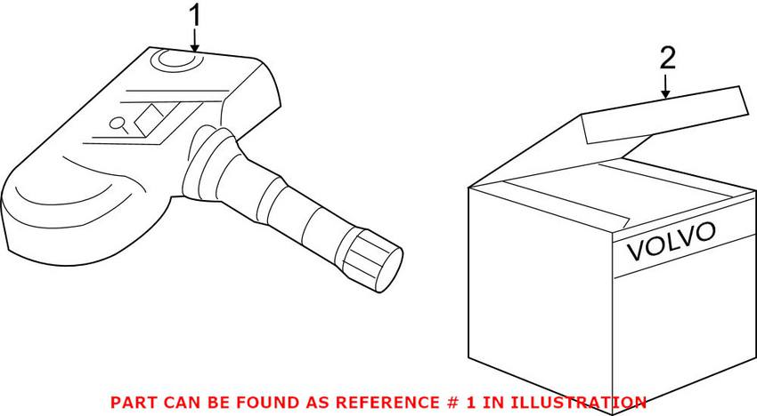 Volvo Tire Pressure Monitor Sensor (433MHz) 31445474