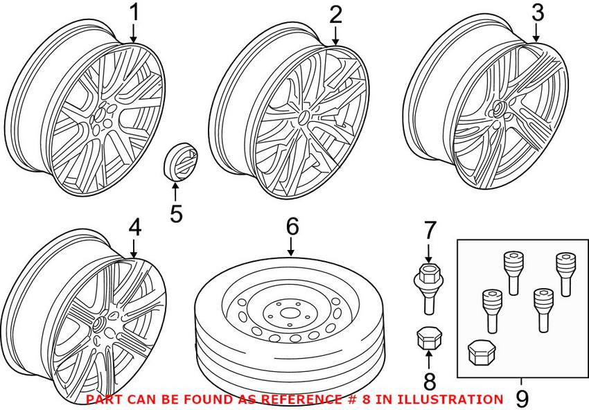 Volvo Wheel Bolt Cover (Set of 20) (Chrome) 31471082