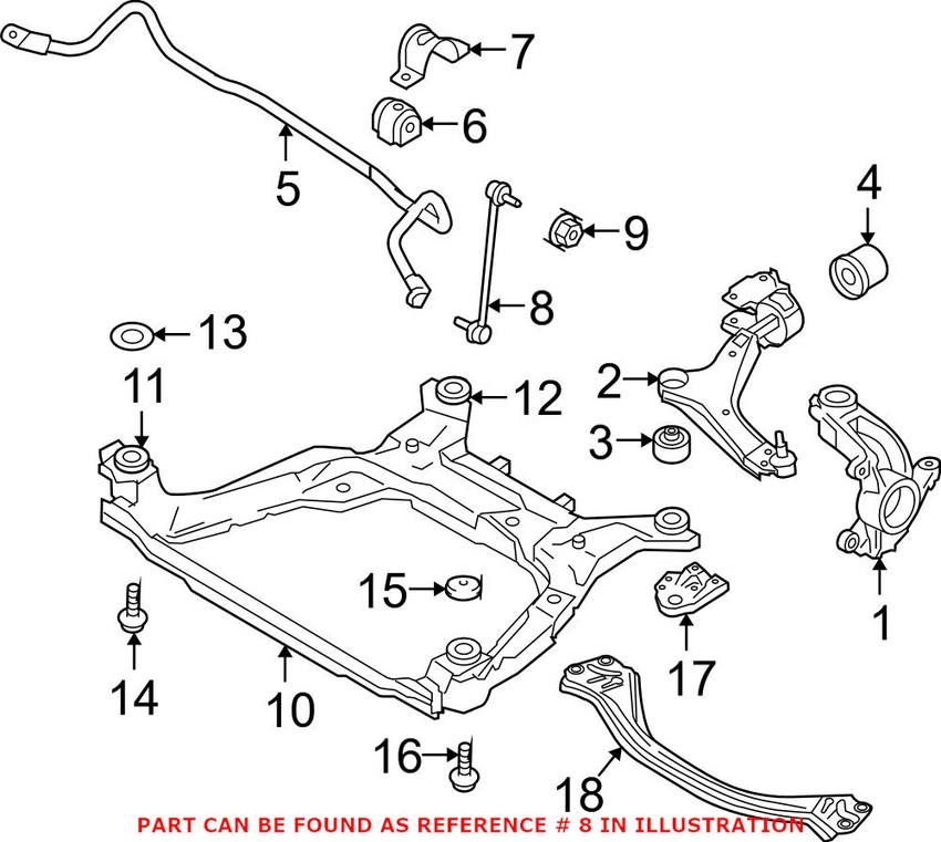 Volvo Sway Bar End Link - Front 31658608