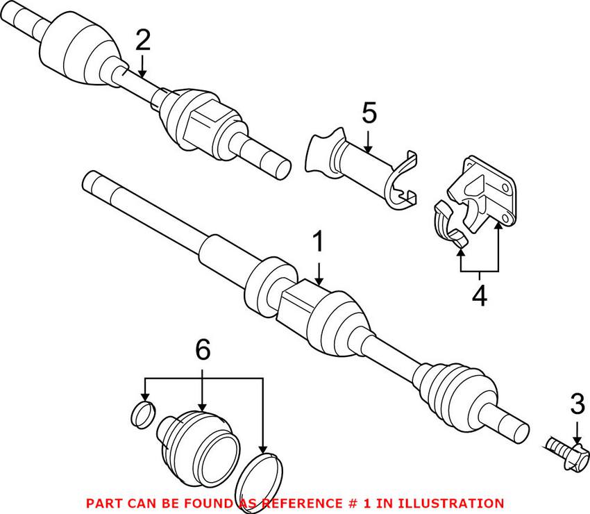 Volvo Axle Assembly - Front Passenger Side (Rebuilt) 36012409