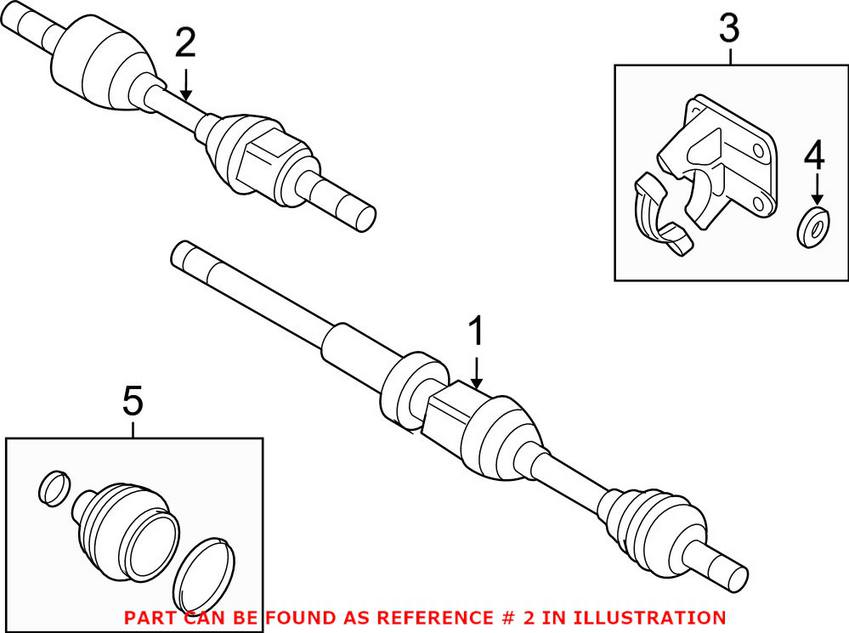 Volvo Axle Assembly - Front Driver Side (Rebuilt) 36012415