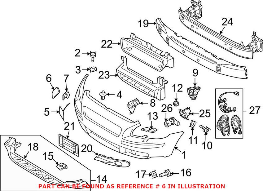 Volvo Headlight Washer Cover - Passenger Side (Un-painted) 39870636