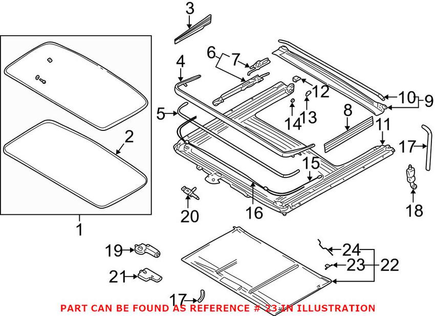 Volvo Sunroof Cover Plate Guide Clip 9483170