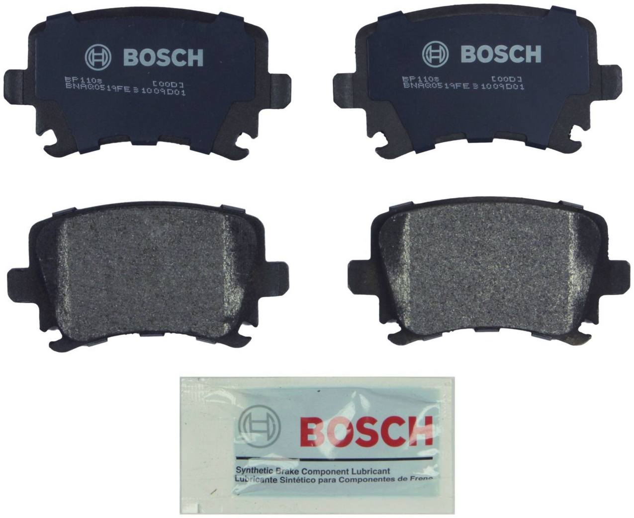 Audi VW Disc Brake Pad Set - Rear 8E0698451J - Bosch QuietCast BP1108