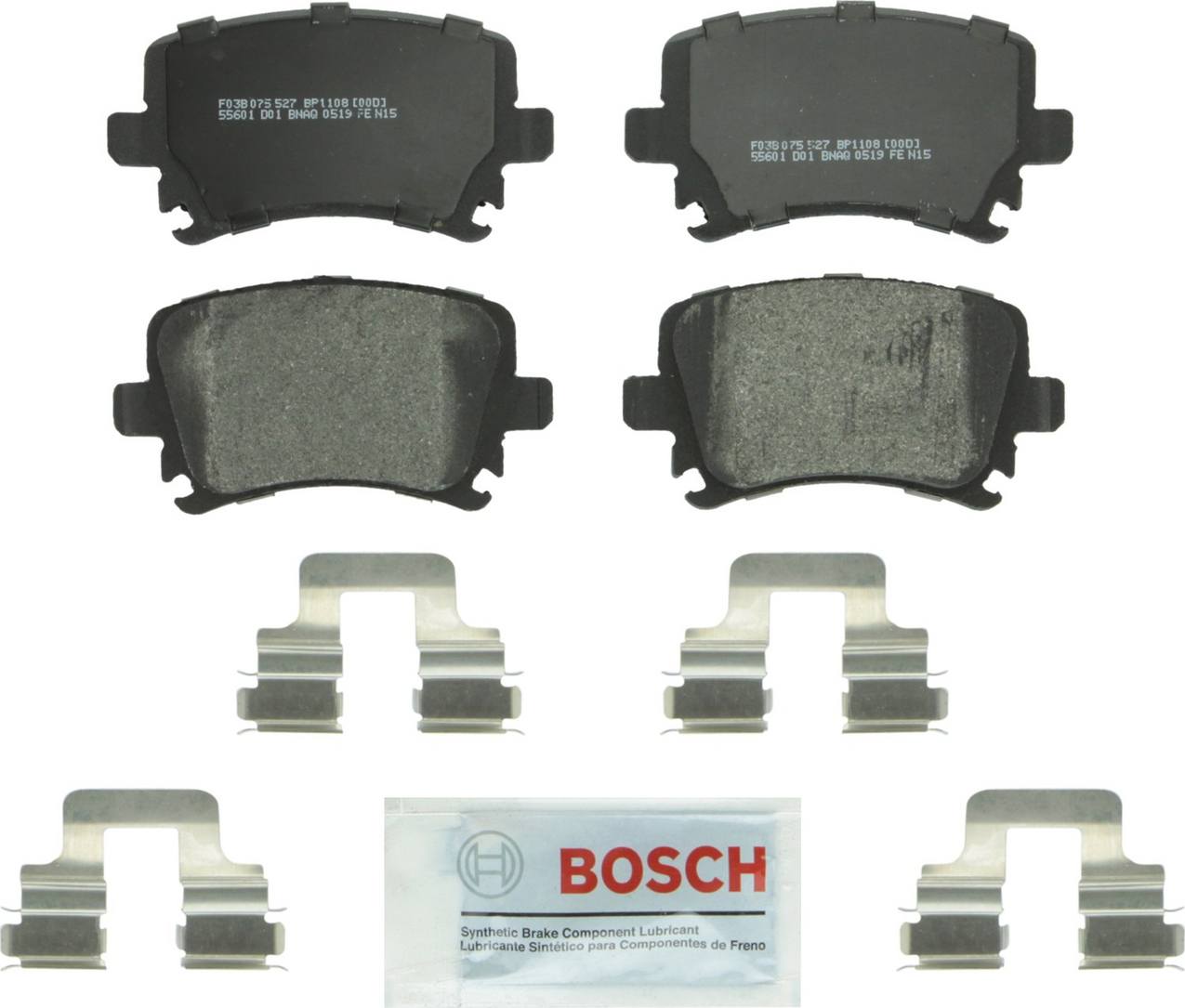 Audi VW Disc Brake Pad Set - Rear 8E0698451J - Bosch QuietCast BP1108