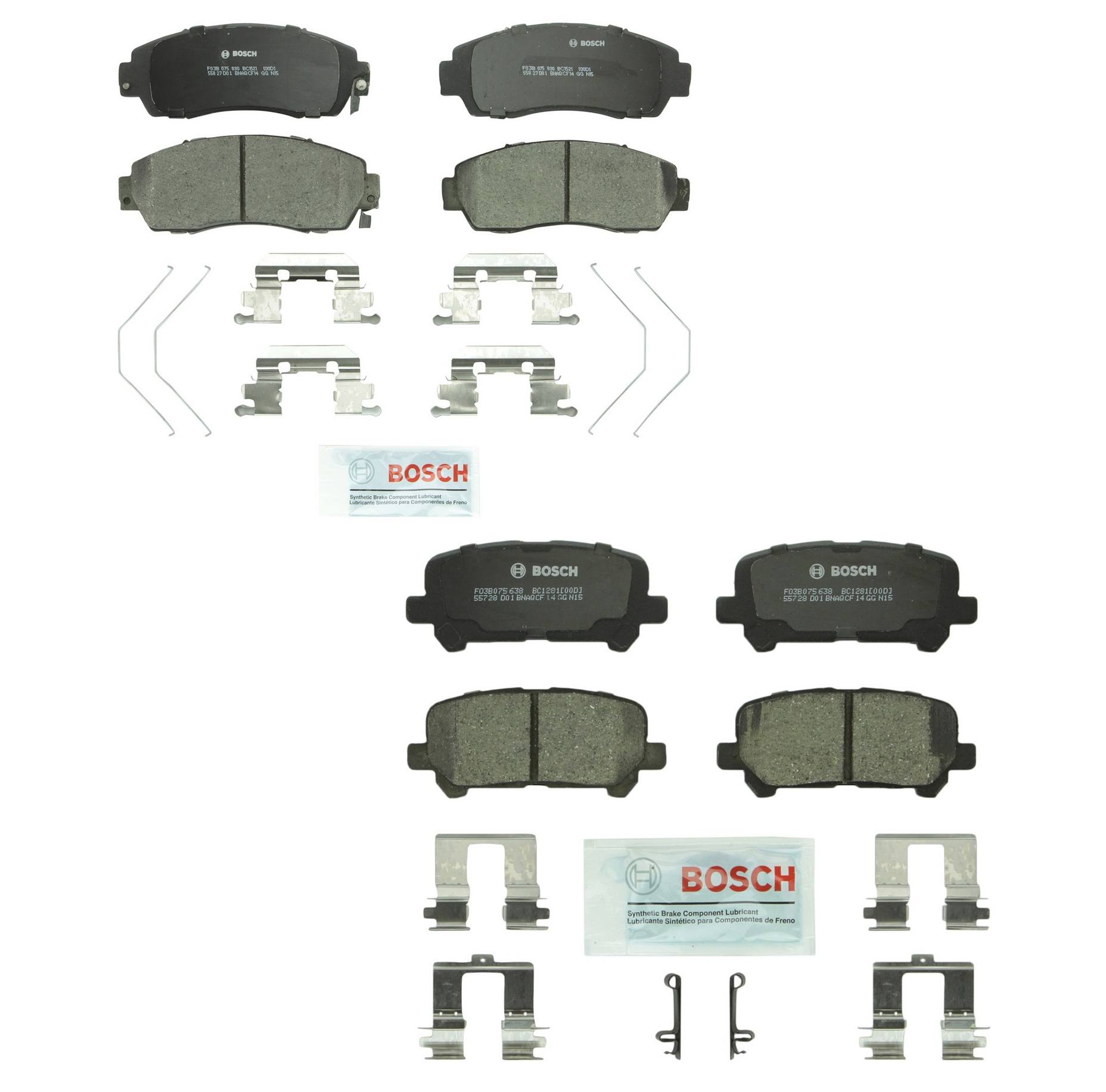 Honda Disc Brake Pad Set Kit Front and Rear Ceramic