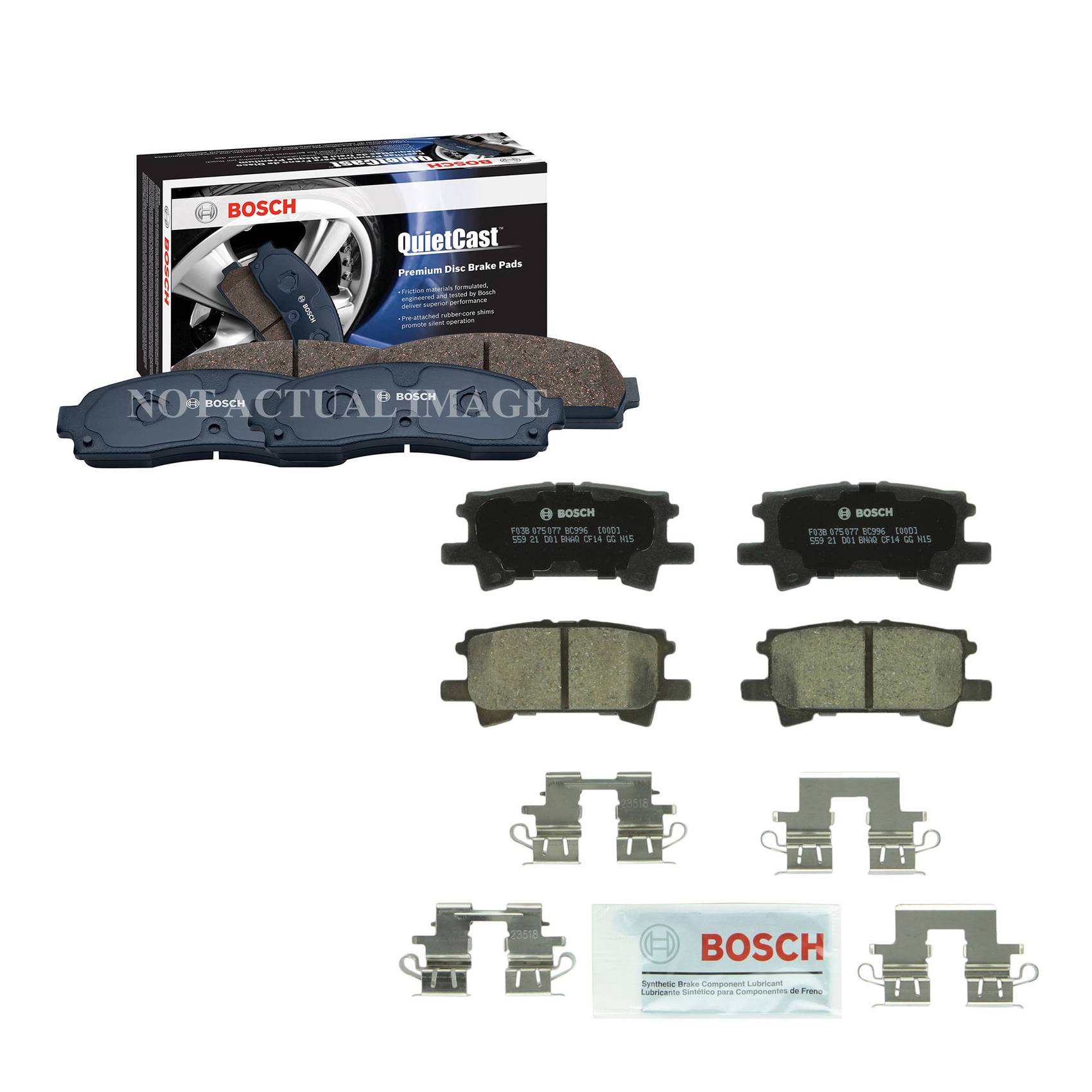 Bosch BC1169 QuietCast Premium Ceramic Front Disc Brake Pad Set