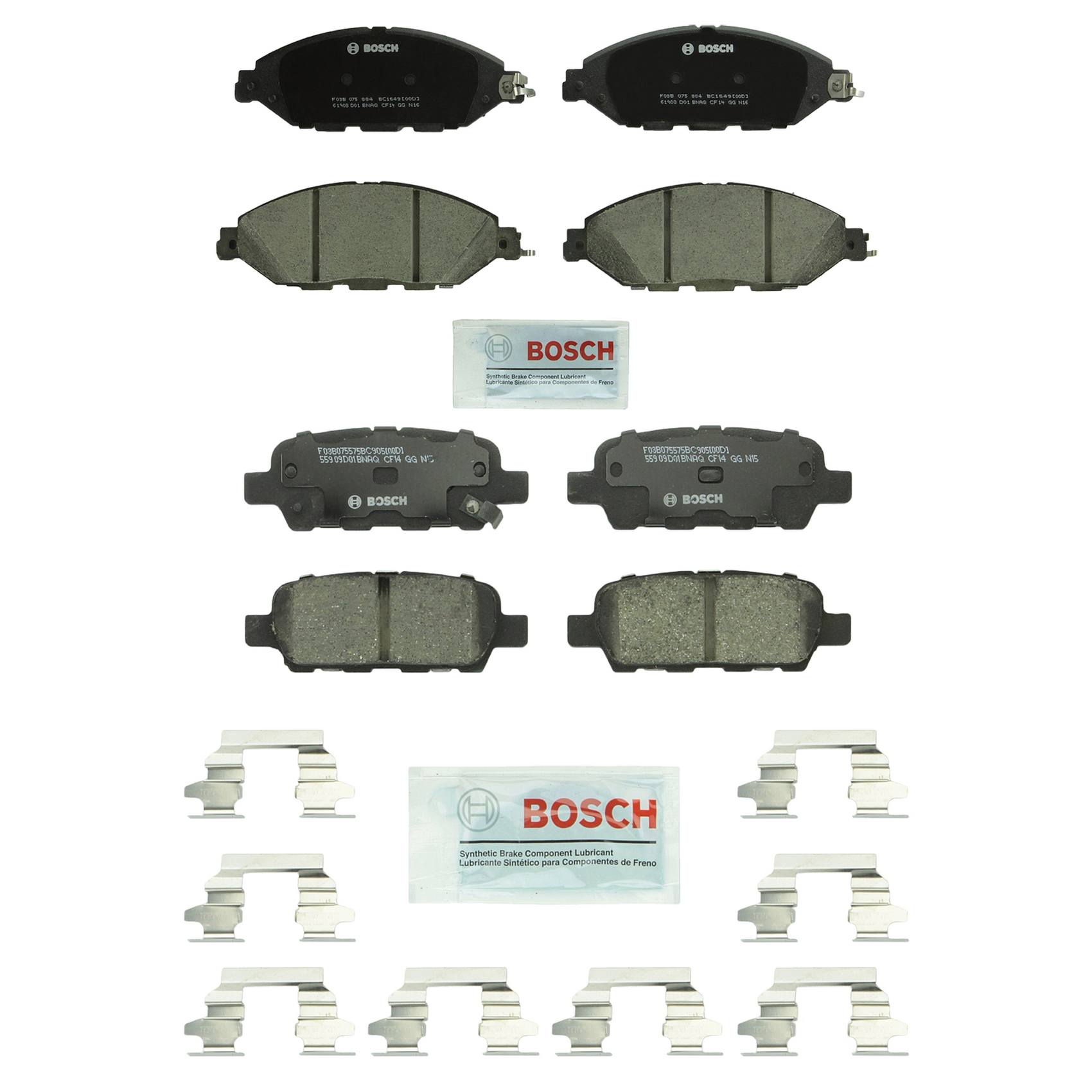 INFINITI Nissan Disc Brake Pad Set Kit Front and Rear Ceramic