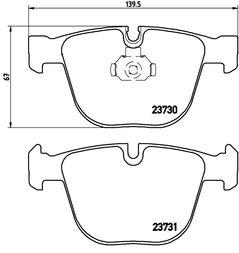 BMW Disc Brake Pad Set - Rear (Low-Metallic) 34216857117 - Brembo P06026