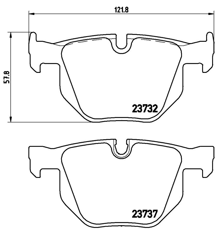 BMW Disc Brake Pad Set - Rear (Low-Metallic) 34216868497 - Brembo P06033