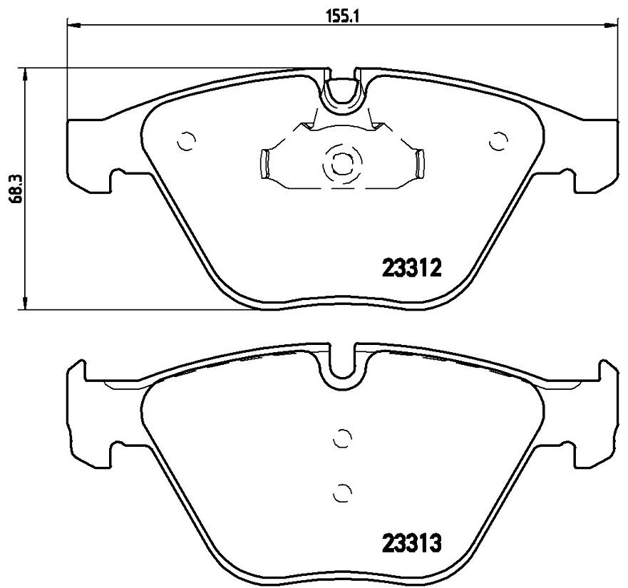 BMW Disc Brake Pad Set - Front (Low-Metallic) 34116794919 - Brembo P06054