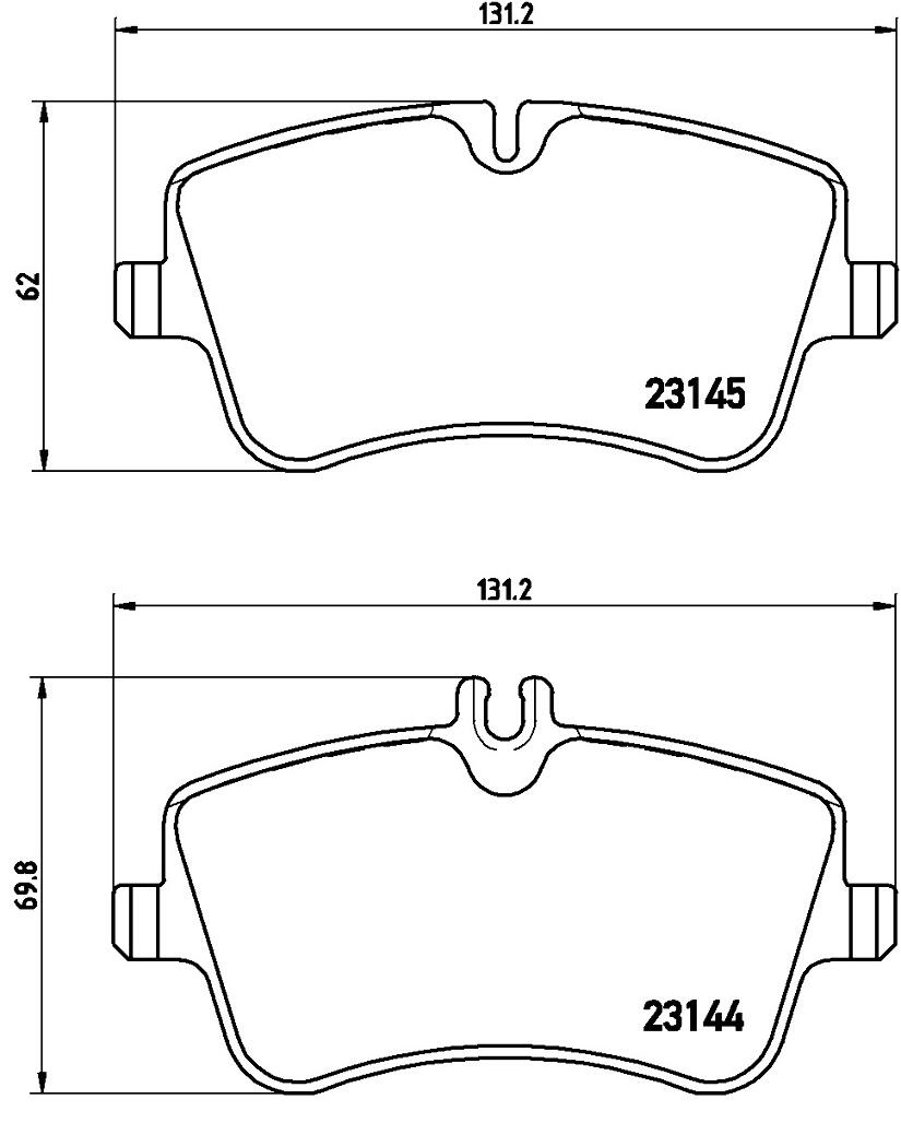 Mercedes Disc Brakes Kit -  Pads Front (Low-Metallic) 006420622041 - Brembo P50045