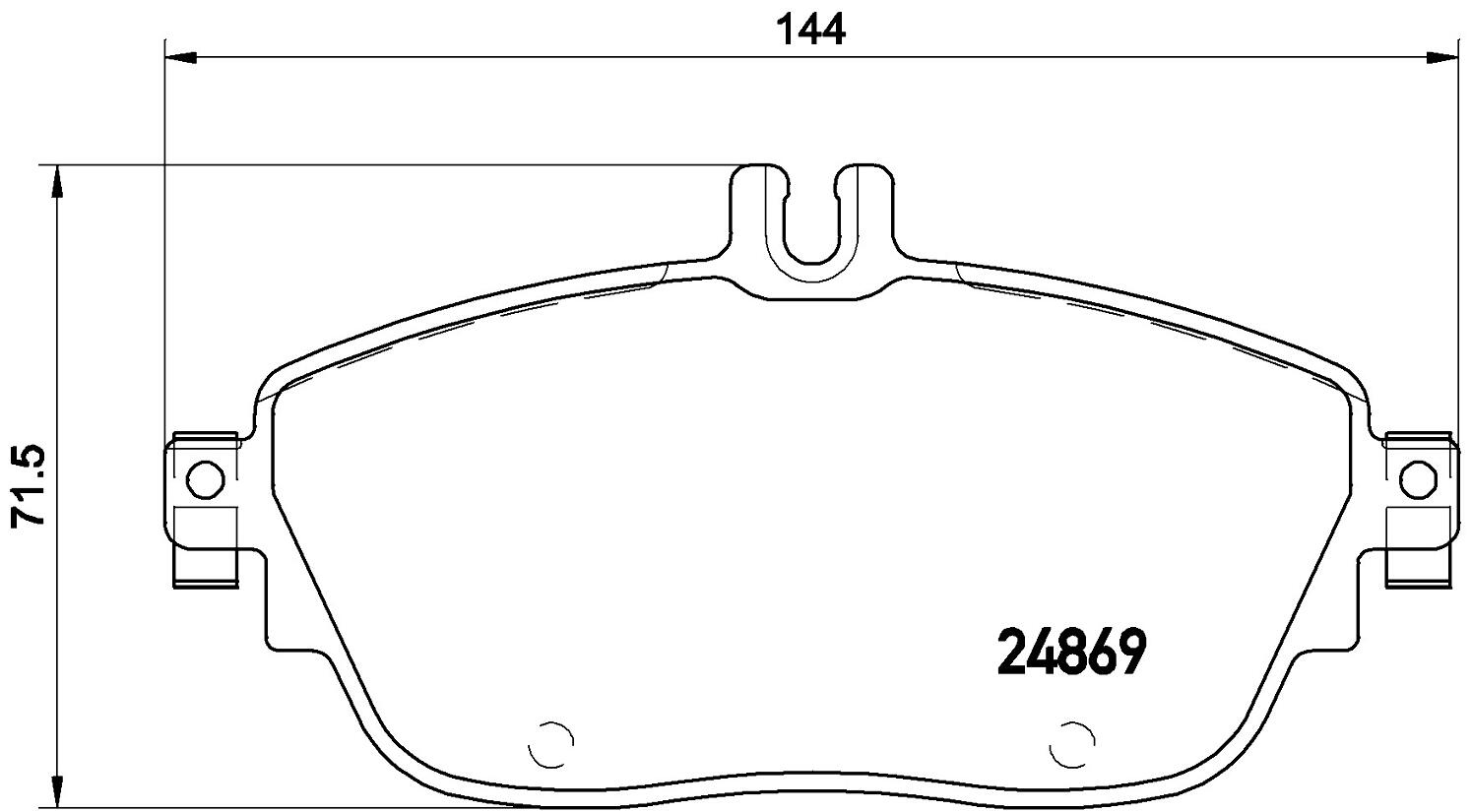 Mercedes Disc Brakes Kit -  Pads Front (Low-Metallic) 0084200320 - Brembo P50093