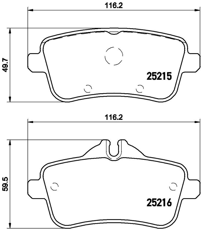 Mercedes Disc Brakes Kit -  Brembo Pads Rear (Low-Metallic) 0074209020 - Brembo P50099