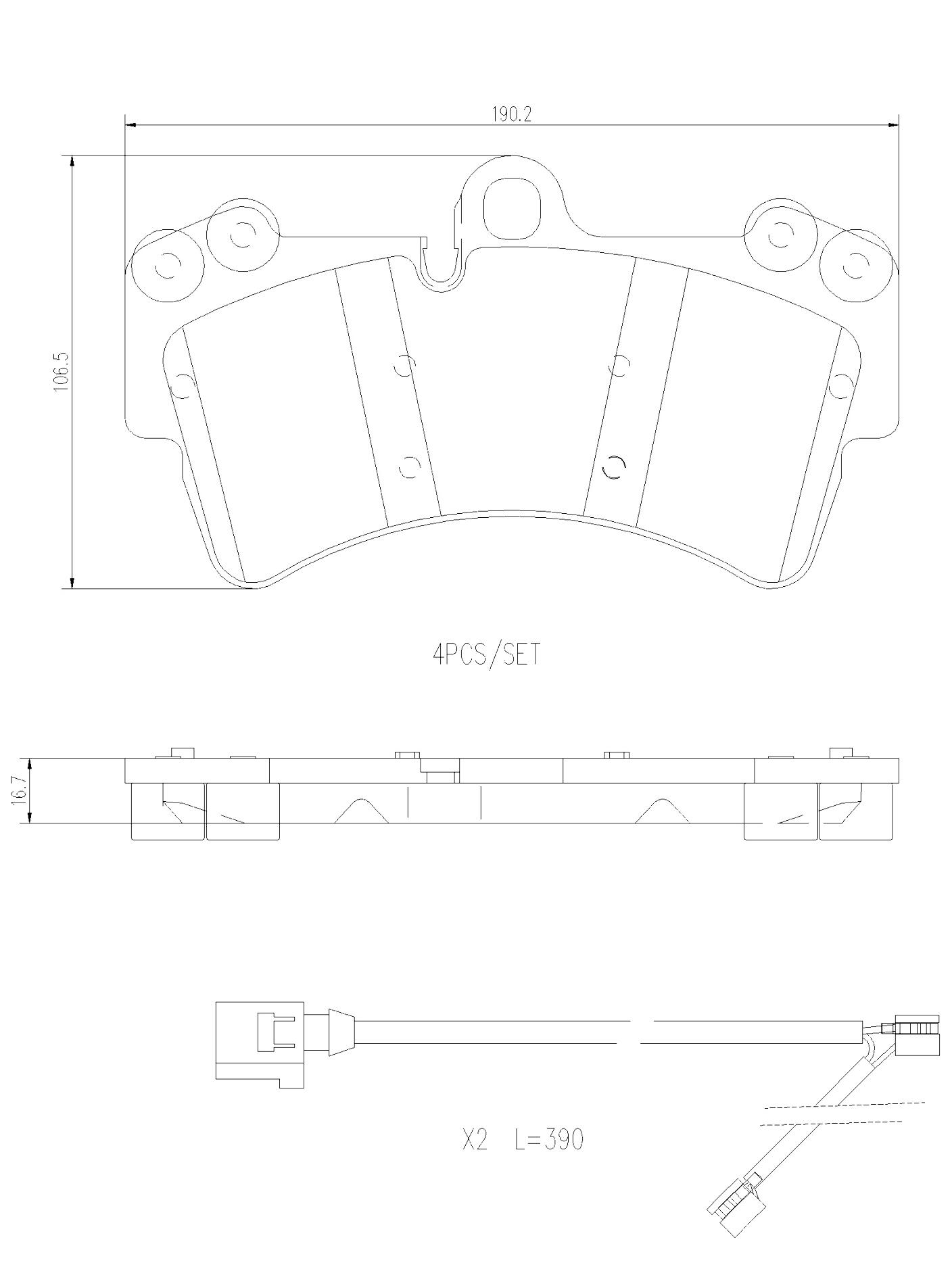 Audi Porsche Brakes Kit - Pads Front(Ceramic) (with Sensor) 7L0698151R - Brembo 2265427KIT