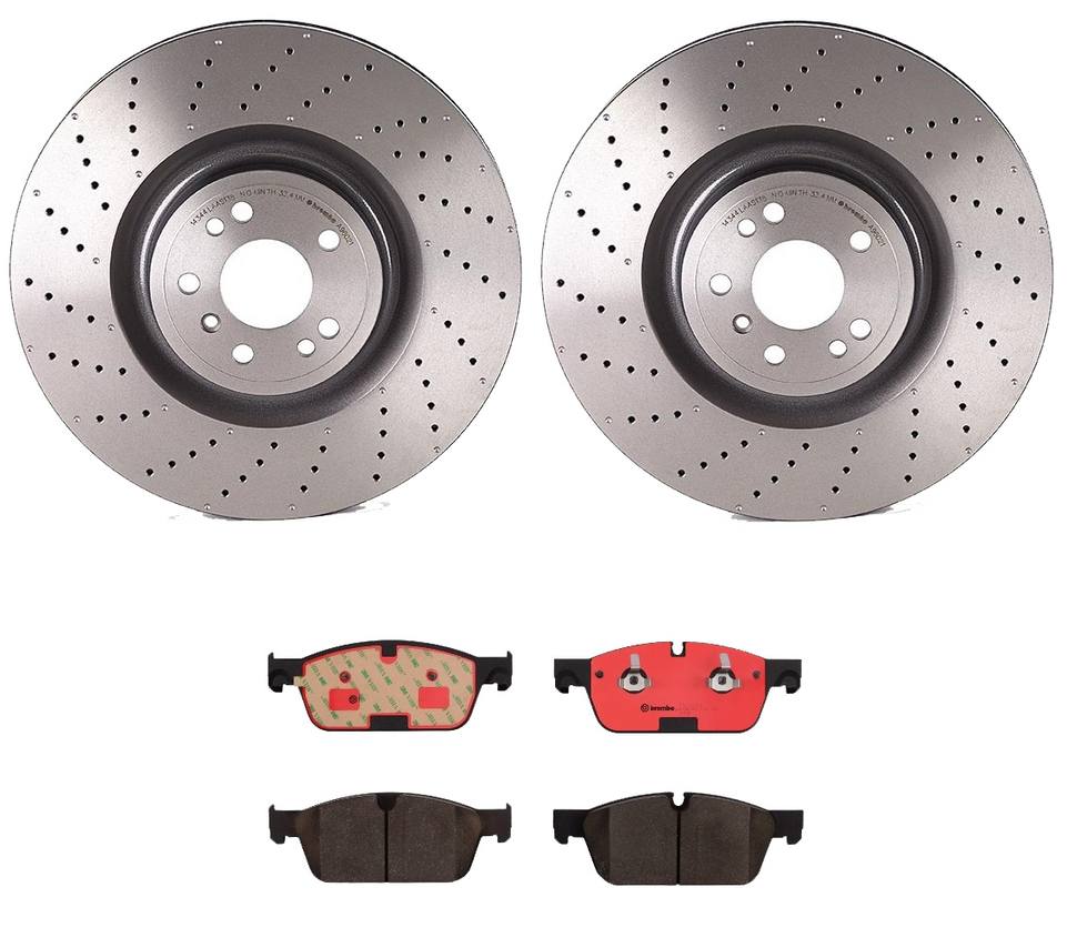 Mercedes Disc Brake Pad and Rotor Kit - Front (375mm) (Ceramic) Brembo