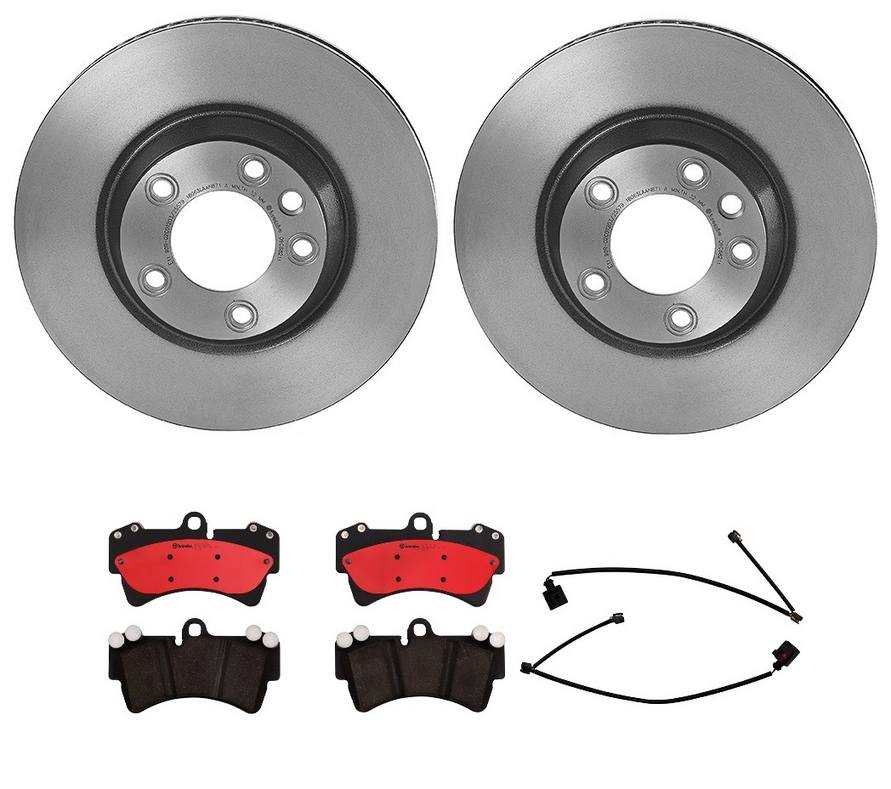 Audi Porsche Volkswagen Disc Brake Pad and Rotor Kit - Front (350mm) (Ceramic) Brembo